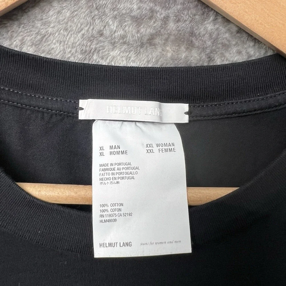 Helmut Lang Thanks Helmut Logo Black Shirt Size XL Luxury Designer - Picture 2 of 7